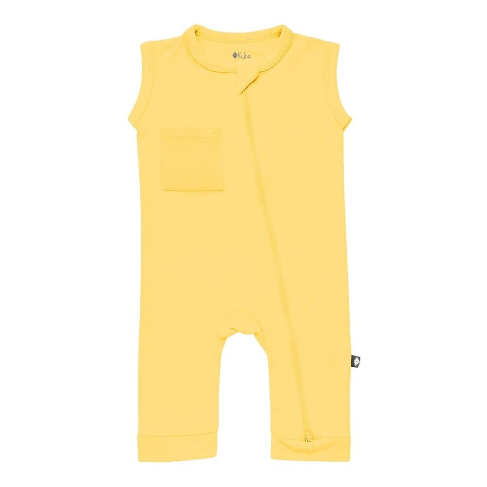 NWOT Kyte Baby Sleeveless Zippered Romper Butter Yellow Size 18-24 Months